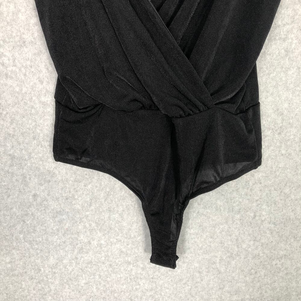 21 Saints Bodysuit Womens Black Medium Wrap Goth Sexy Festival Sleeveless Plunge - Picture 3 of 10